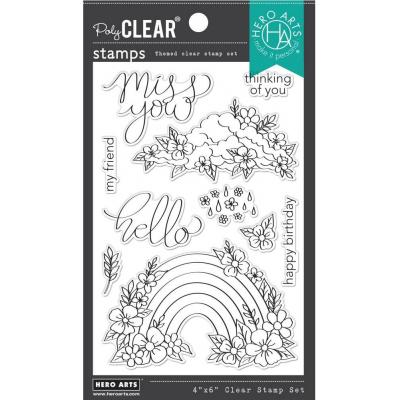 Hero Arts Stempel - Floral Rainbow And Clouds